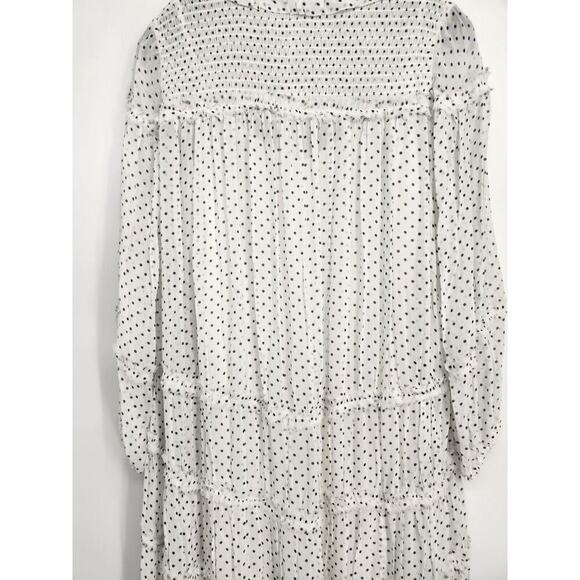 NWT Anthropologie Long-Sleeve Smocked Tiered Maxi Dress Sz SP Polka Dot #9M412 - Picture 9 of 14